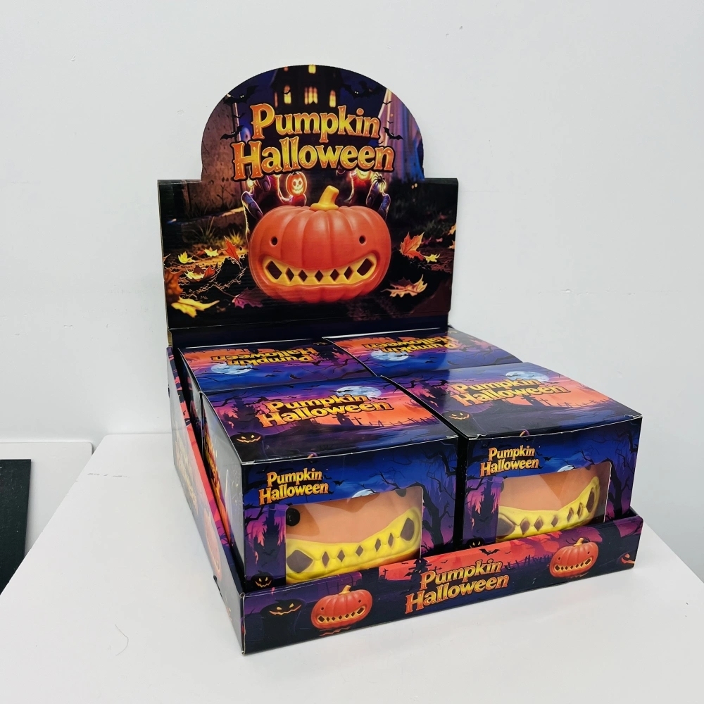 16 Pack China Warehouse Halloween Soft Jumbo Evil Giant Pumpkin Squishy ASMR Fruit Stress Relief Fidget Toys for Kids