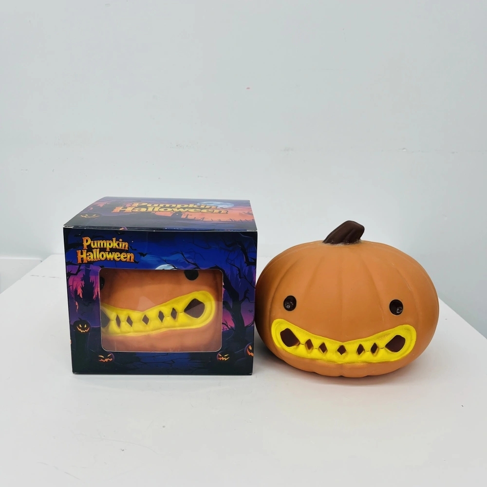16 Pack China Warehouse Halloween Soft Jumbo Evil Giant Pumpkin Squishy ASMR Fruit Stress Relief Fidget Toys for Kids