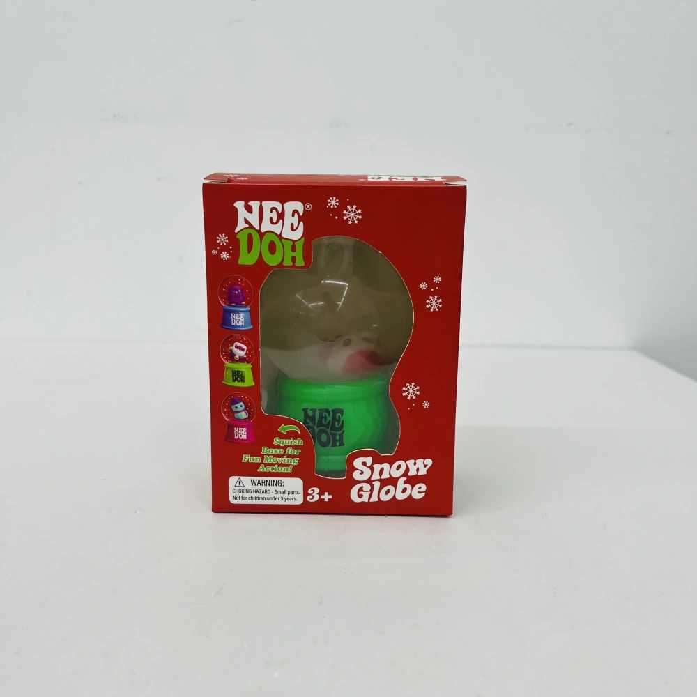 60 Pack China Warehouse Needoh Style Christmas Snow Globe Flow Squishy Stress Relief Fidget Toys with Flashing Light for Kids