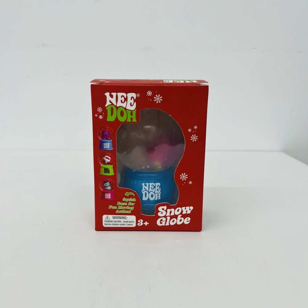 60 Pack China Warehouse Needoh Style Christmas Snow Globe Flow Squishy Stress Relief Fidget Toys with Flashing Light for Kids