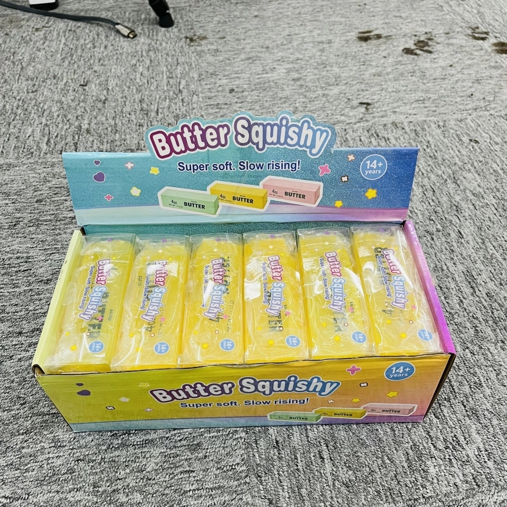 72 Pack China Warehouse 4oz Small Size Vaseline Filled Butter Squishy Super Slow Rising Food‑Shape Squeeze Stress Relief Fidget Toys for Kids