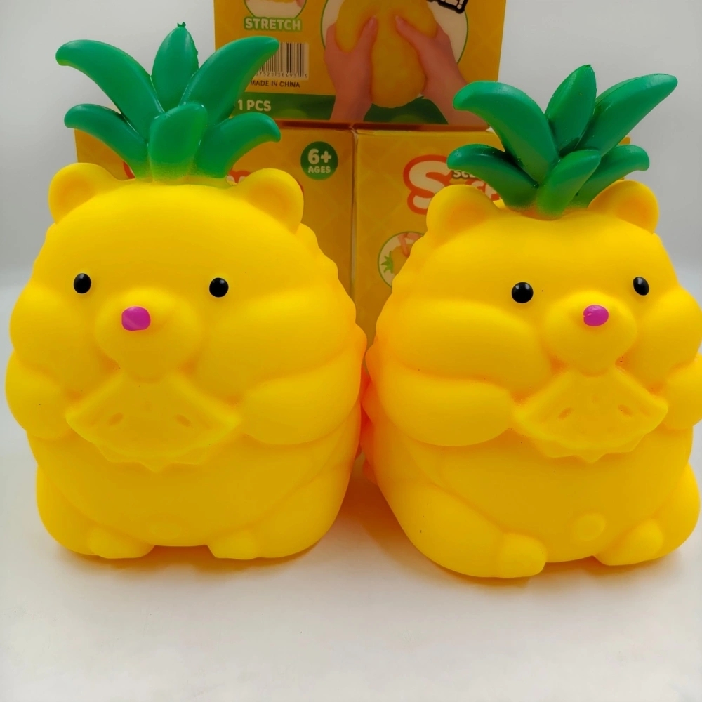 24 Pack China Warehouse TPR Flour Filled Jumbo Pineapple Bear Squishy ASMR Fruit Stress Relief Fidget Toys for Kids