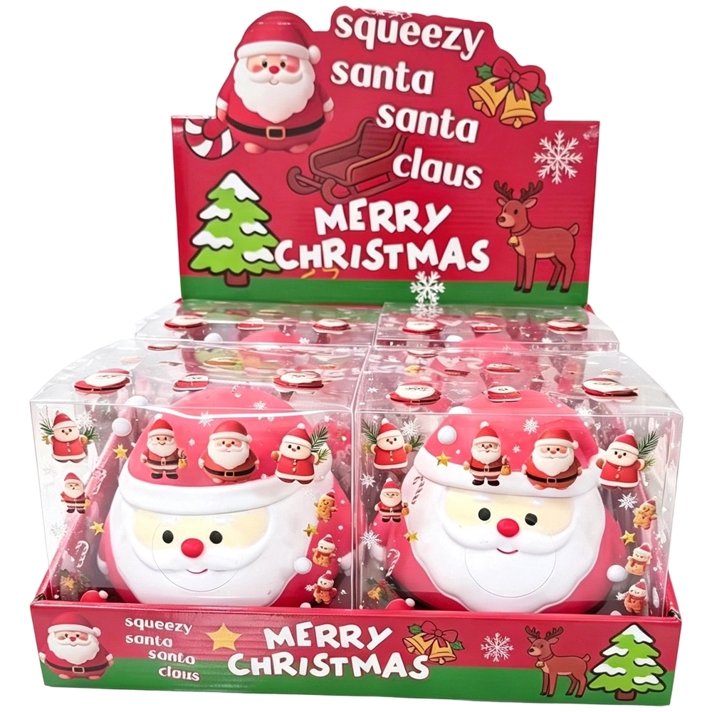 24 Pack China Warehouse TPR Soft Stretchable Christmas Jumbo Santa Chubby & Snowman Puff & Reindeer Mochi Squishy Stress Relief Fidget Toys for Kids