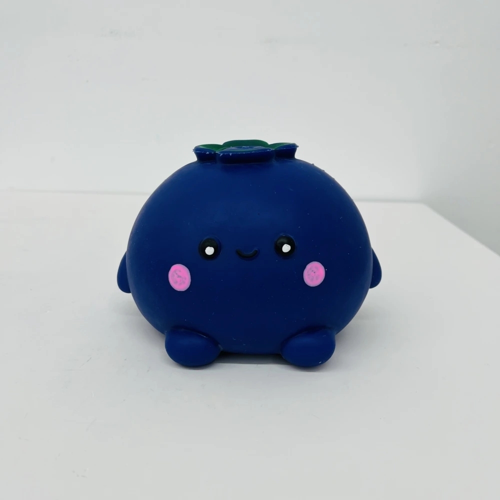 24 Pack China Warehouse TPR Soft Stretchable Jumbo Blueberry Realistic Fruit Shape Squeeze Squishy Stress Relief Fidget Toys for Kids