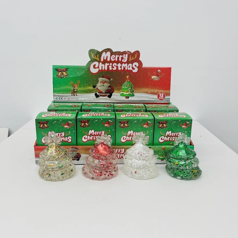 72 Pack China Warehouse Maltose Slow‑Rising Glitter Christmas Tree Squishy Stress Relief Fidget Toys for Kids