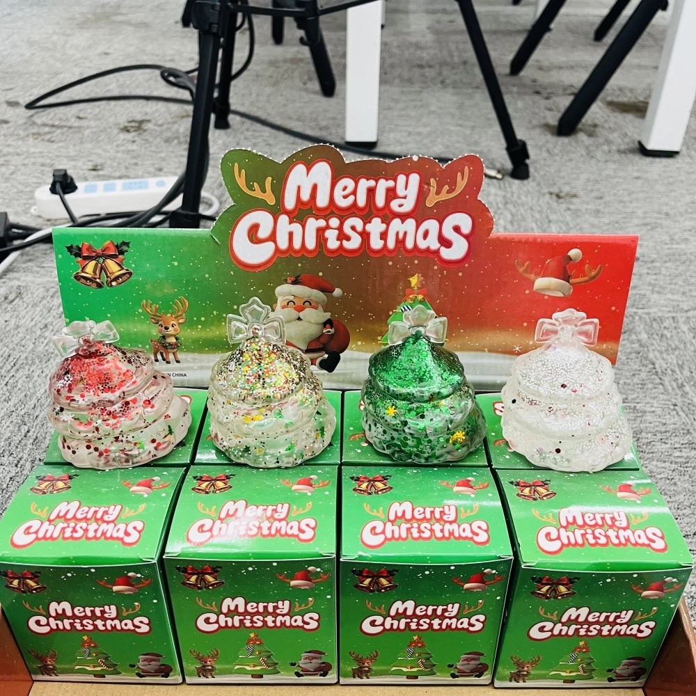 72 Pack China Warehouse Maltose Slow‑Rising Glitter Christmas Tree Squishy Stress Relief Fidget Toys for Kids
