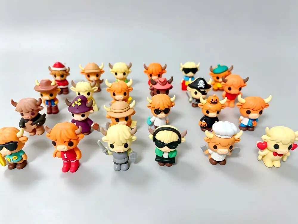 25 Pack China Warehouse 2026 Christmas Highland Cow Themed 24‑Day Advent Calendar Holiday Surprise Blind Box Squishy ASMR Stress Relief Fidget Toys for Kids