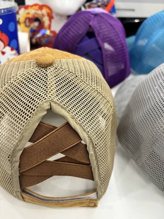 Vegan Suede ponytail hat