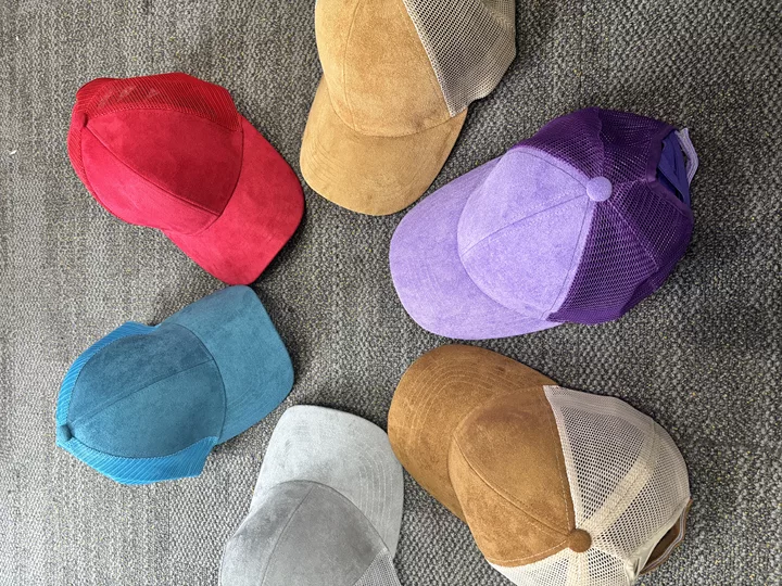 Vegan Suede ponytail hat