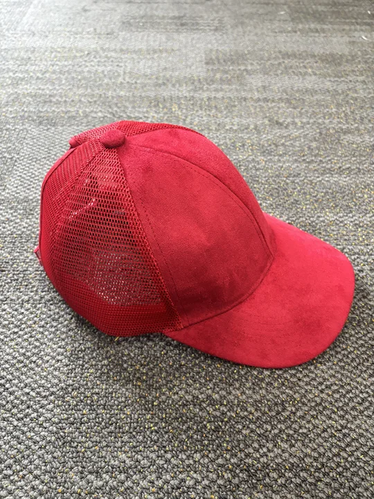 Vegan Suede ponytail hat