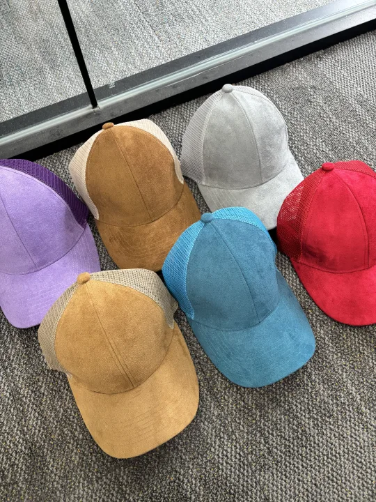 Vegan Suede ponytail hat