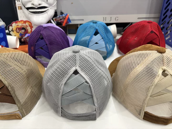 Vegan Suede ponytail hat