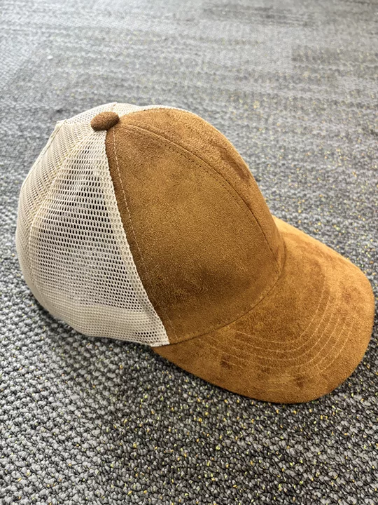Vegan Suede ponytail hat