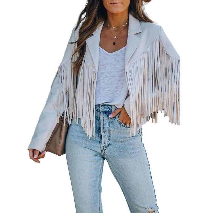 Autumn Vegan Suede Fringe Jacket