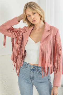 Autumn Vegan Suede Fringe Jacket
