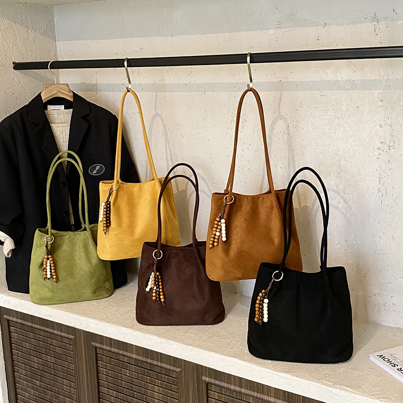 Women's Suede Bag, 2025 New Autumn/Winter Style, Versatile, High-End, Large Capacity, Commuter Tote Bag