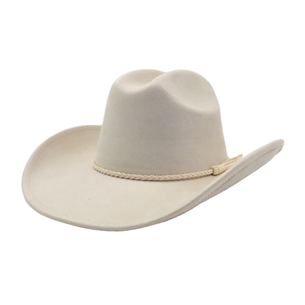 10cm wide brim, suede Western cowboy top hat, unisex couple hat, gentleman's hat, available on AliExpress and Amazon.