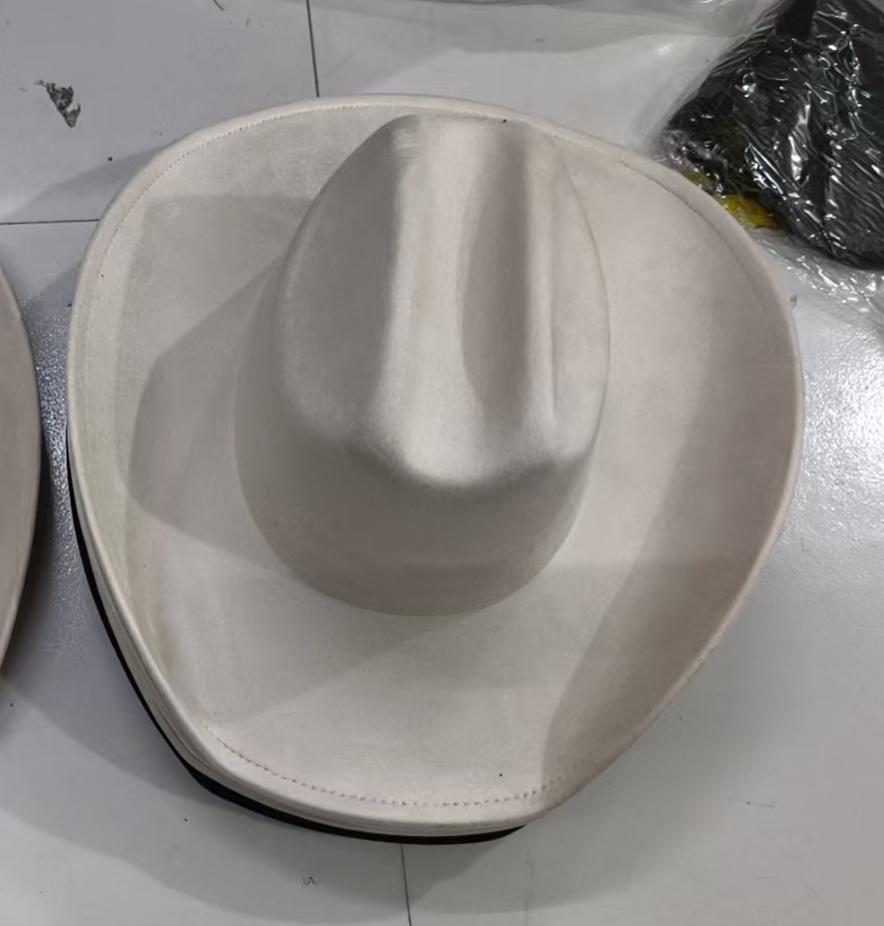 10cm narrow front wide brim, suede Western cowboy top hat