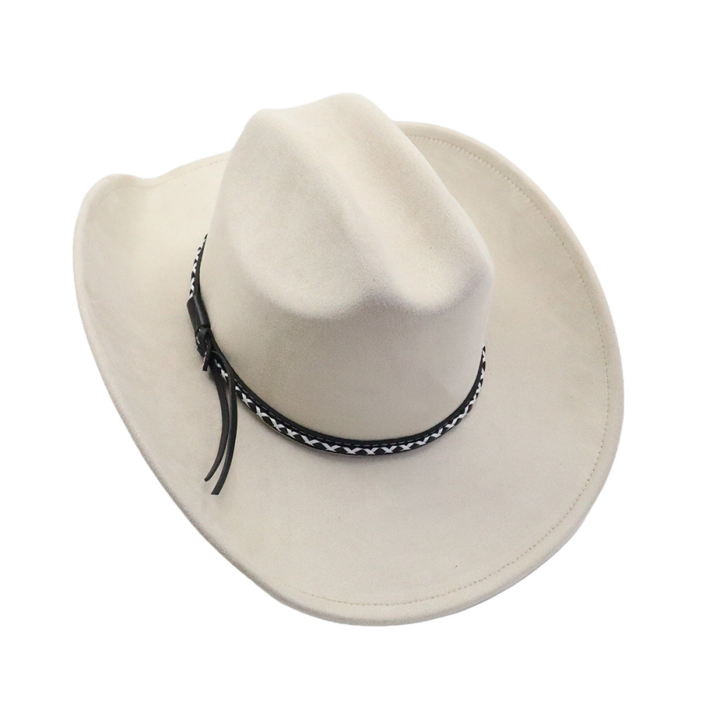 10cm wide brim, suede Western cowboy top hat, unisex couple hat, gentleman's hat, available on AliExpress and Amazon.