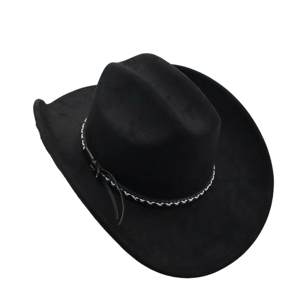 10cm wide brim, suede Western cowboy top hat, unisex couple hat, gentleman's hat, available on AliExpress and Amazon.