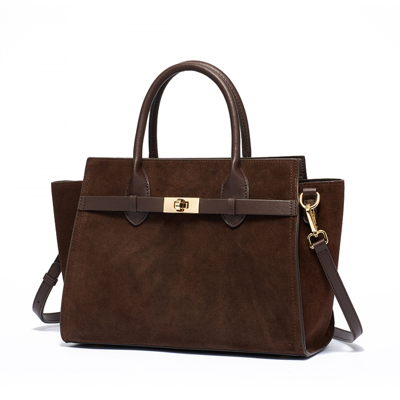 New women's shoulder/crossbody bag, made of frosted suede, large capacity, retro style, perfect for commuting and exuding a sophisticated tote bag.
