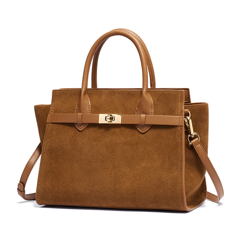 New women's shoulder/crossbody bag, made of frosted suede, large capacity, retro style, perfect for commuting and exuding a sophisticated tote bag.