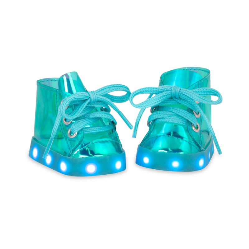 Green electronic luminous doll shoes for 18IN doll