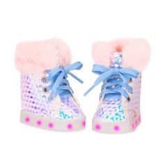 light pink electronic luminous doll shoes for 18IN doll