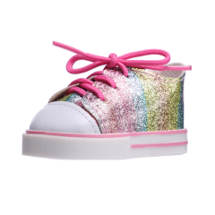 Colorful PU pink shoelaces shoes