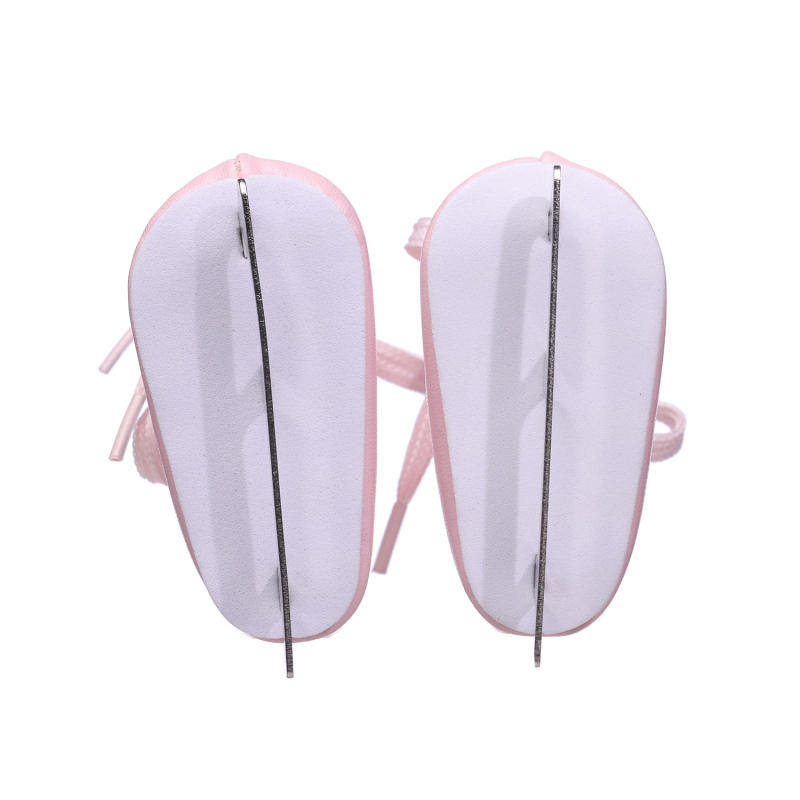 Pink ice skating shoes