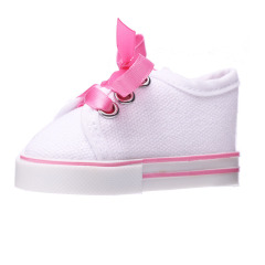 White shoes with red hearts