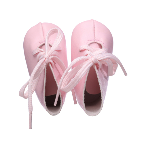 Pink ice skating shoes