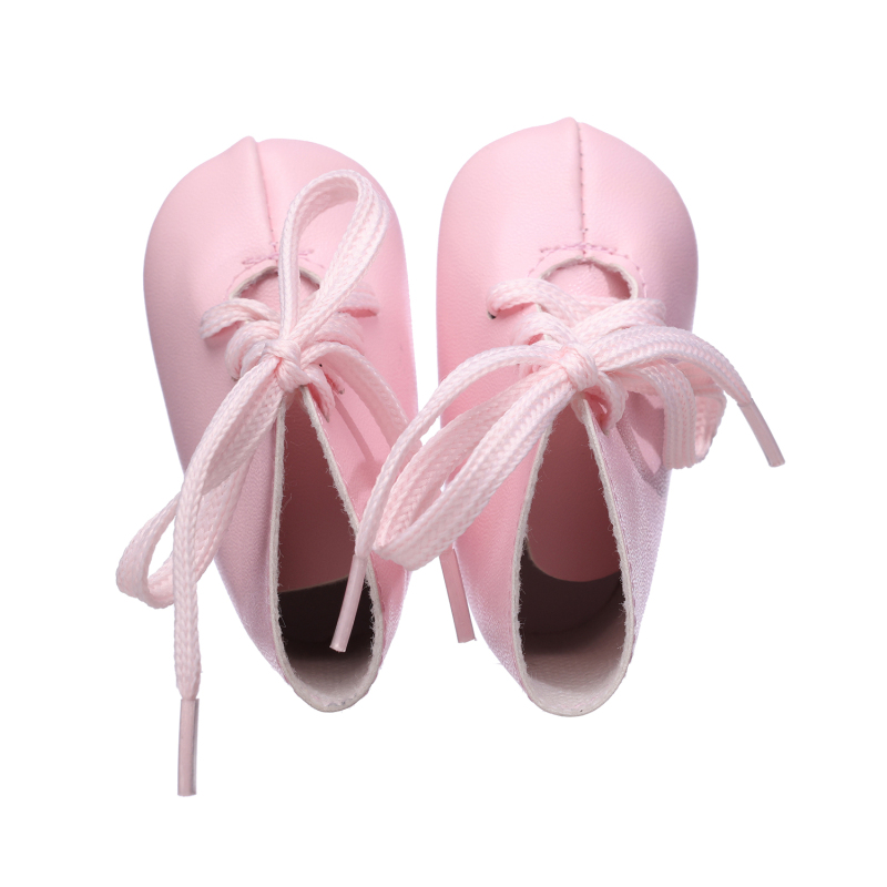 Pink ice skating shoes