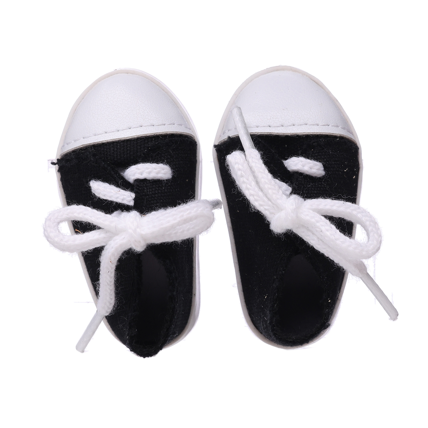 Small sneakers with black canvas and white LACES