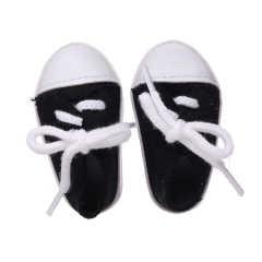 Small sneakers with black canvas and white LACES