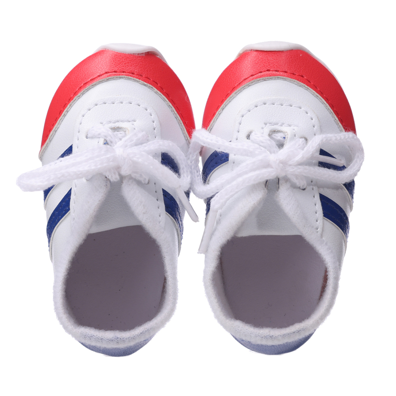 Red and blue sneakers