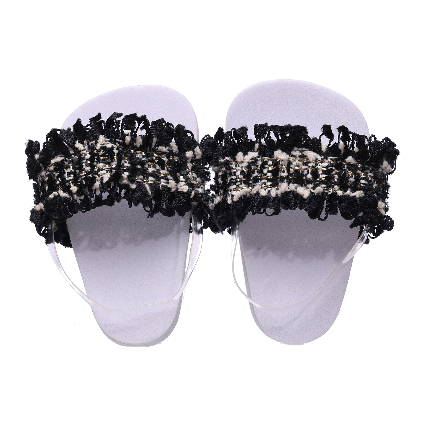 Black lace sandals