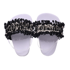 Black lace sandals