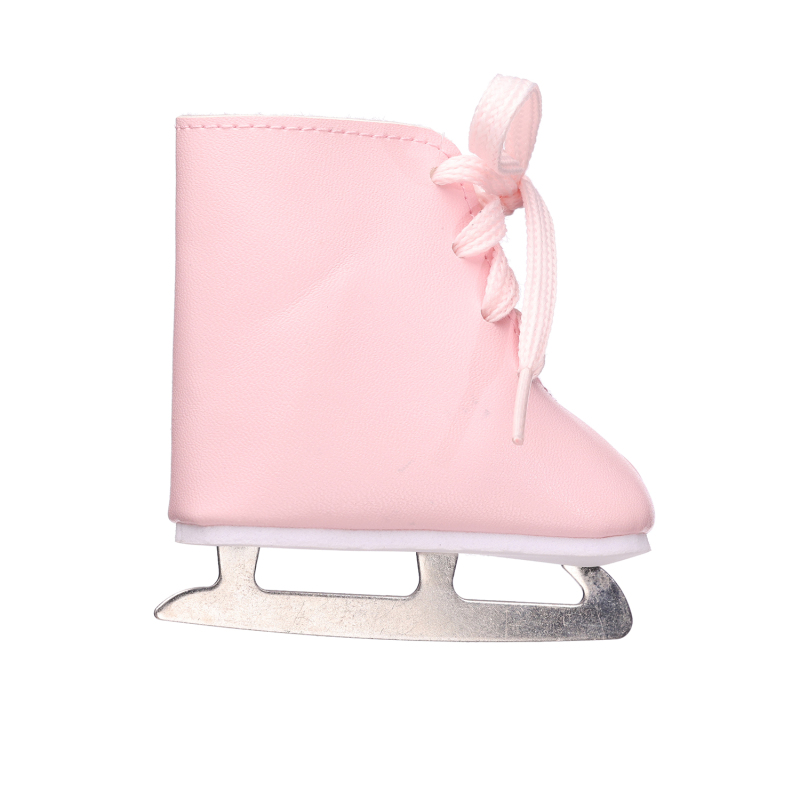 Pink ice skating shoes