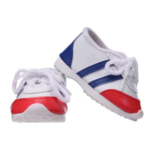 Red and blue sneakers