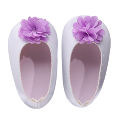 Purple flowers white PU covered shoes