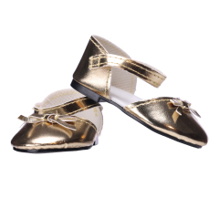 Gold PU covered shoes