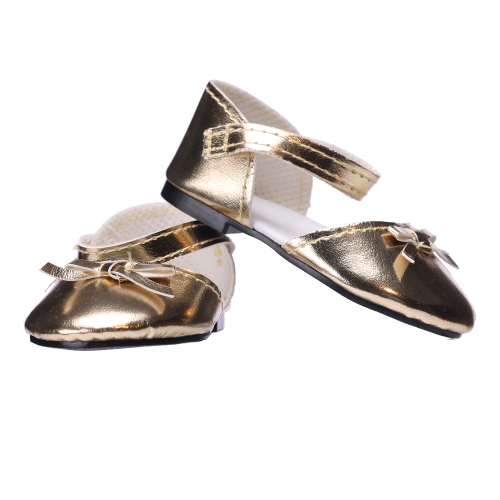 Gold PU covered shoes