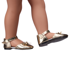 Gold PU covered shoes