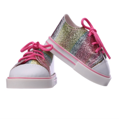 Colorful PU pink shoelaces shoes