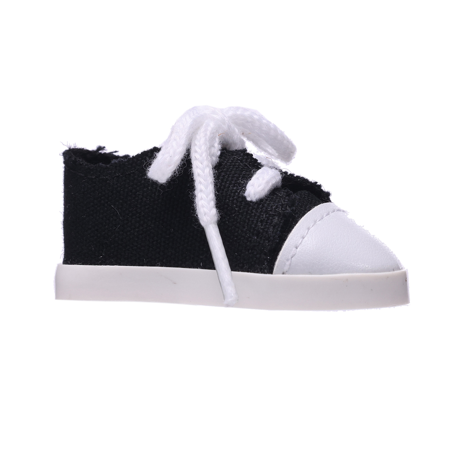 Small sneakers with black canvas and white LACES