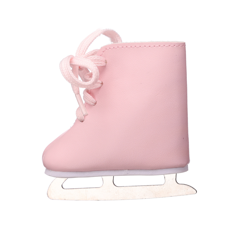 Pink ice skating shoes