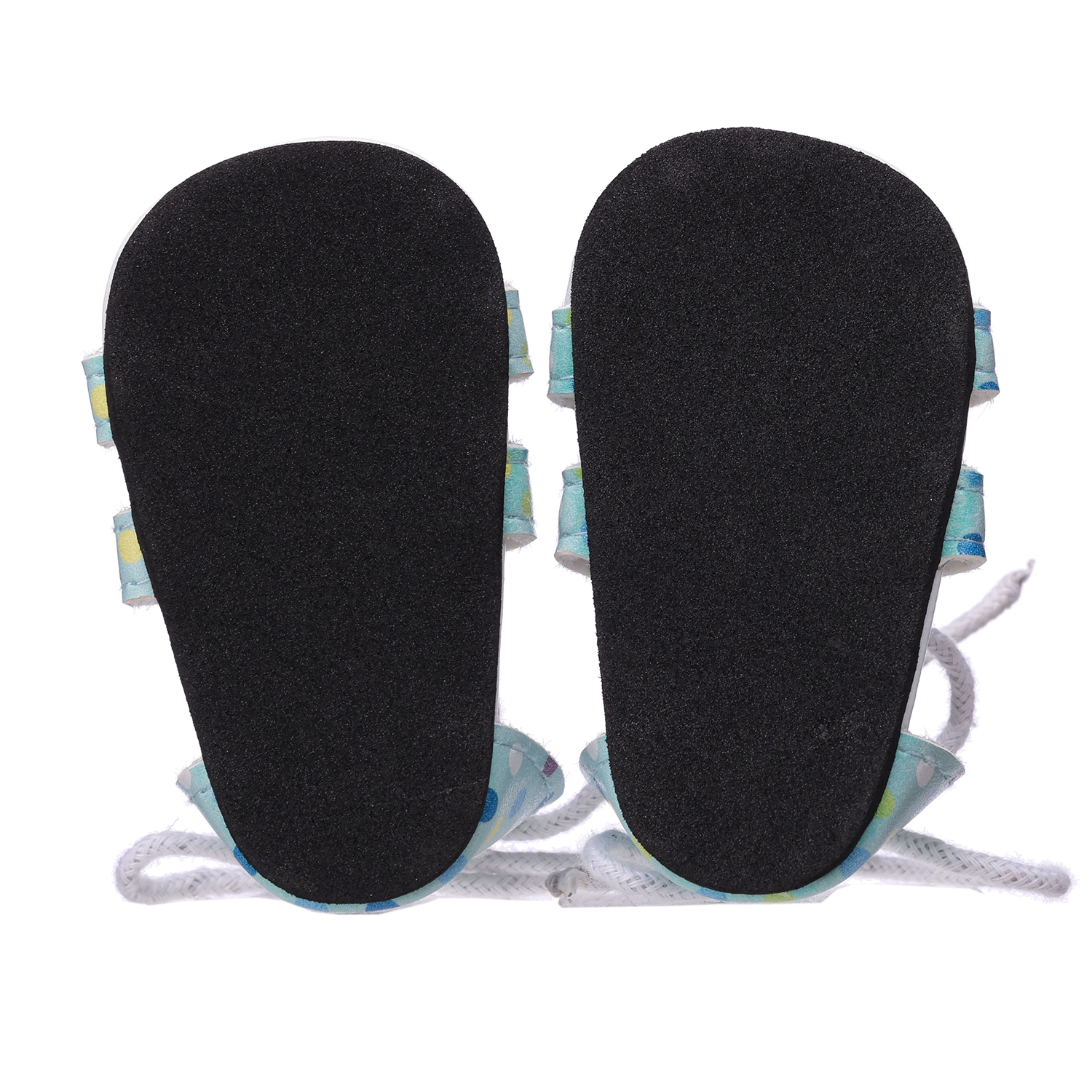 PU long rope sandals with blue flower dot