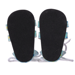 PU long rope sandals with blue flower dot