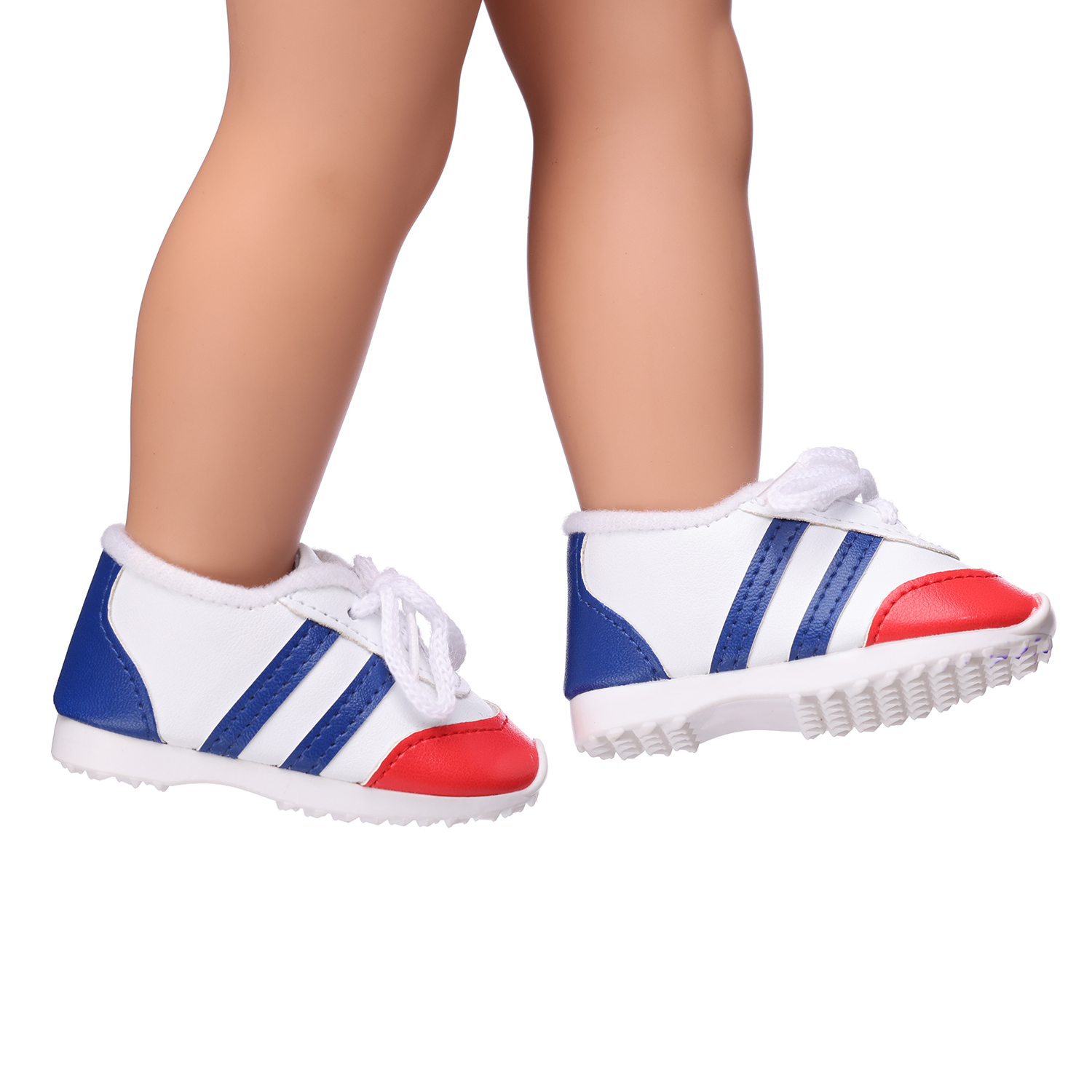 Red and blue sneakers